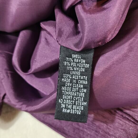 Adrianna Papell Purple Beaded Cocktail Dress - Size 4 - Picture 10 of 10